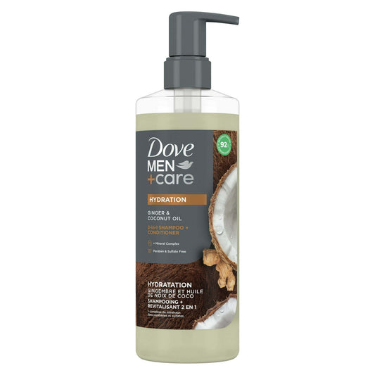 Dove Men+Care 2-in-1 Men's Shampoo + Conditioner Ginger & Coconut Oil All Hair Type, 17.5 oz EasyOptionXY LLC