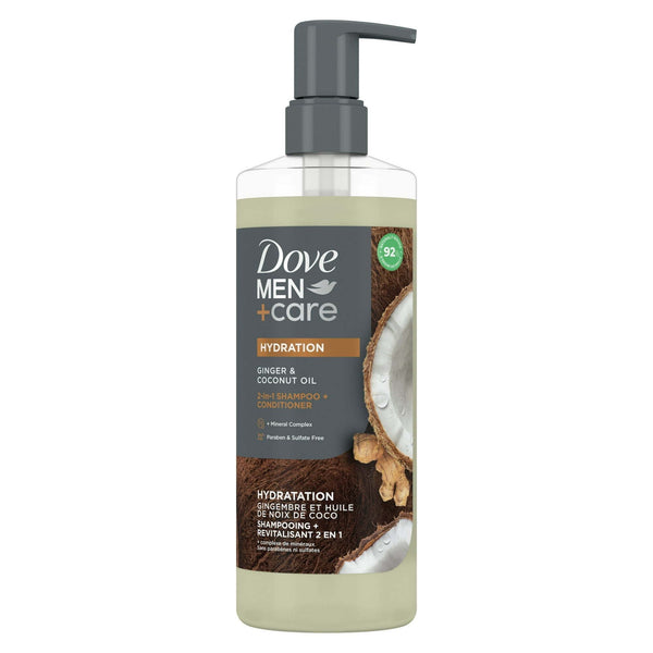 Dove Men+Care 2-in-1 Men's Shampoo + Conditioner Ginger & Coconut Oil All Hair Type, 17.5 oz EasyOptionXY LLC