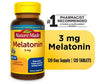 Nature Made Melatonin 3 mg Tablets, 100% Drug Free Sleep Aid for Adults, 120 Count EasyOptionXY LLC