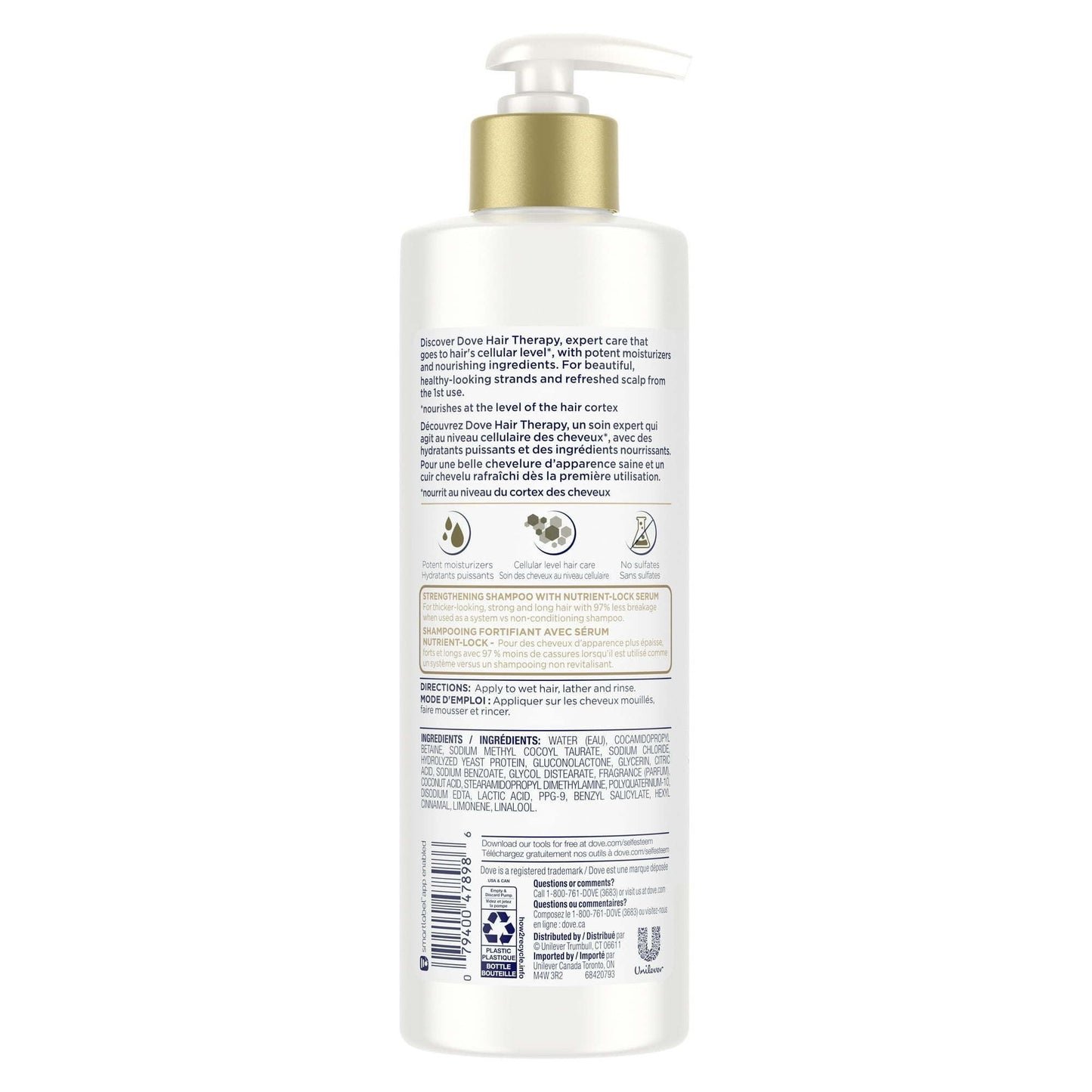 Dove Hair Therapy Breakage Remedy Daily Shampoo with Nutrient Lock Serum All Hair Types, 13.5 fl oz EasyOptionXY LLC