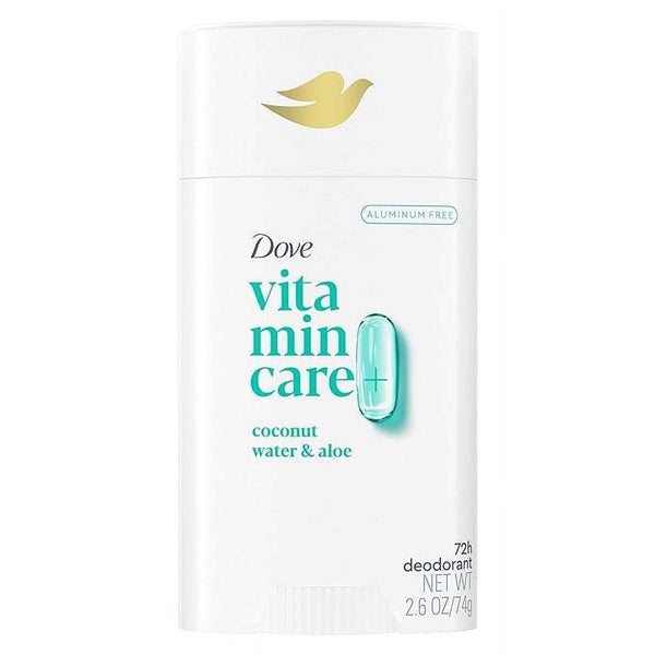 Dove VitaminCare+ Aluminum Free Deodorant Stick Coconut Water & Aloe for 72H Odor Protection Breathable Deodorant for Women 2.6 oz EasyOptionXY LLC