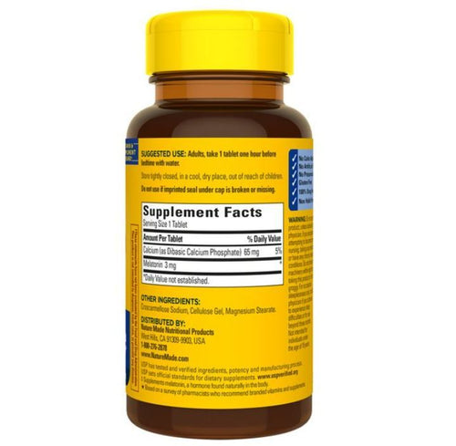 Nature Made Melatonin 3 mg Tablets, 100% Drug Free Sleep Aid for Adults, 120 Count EasyOptionXY LLC