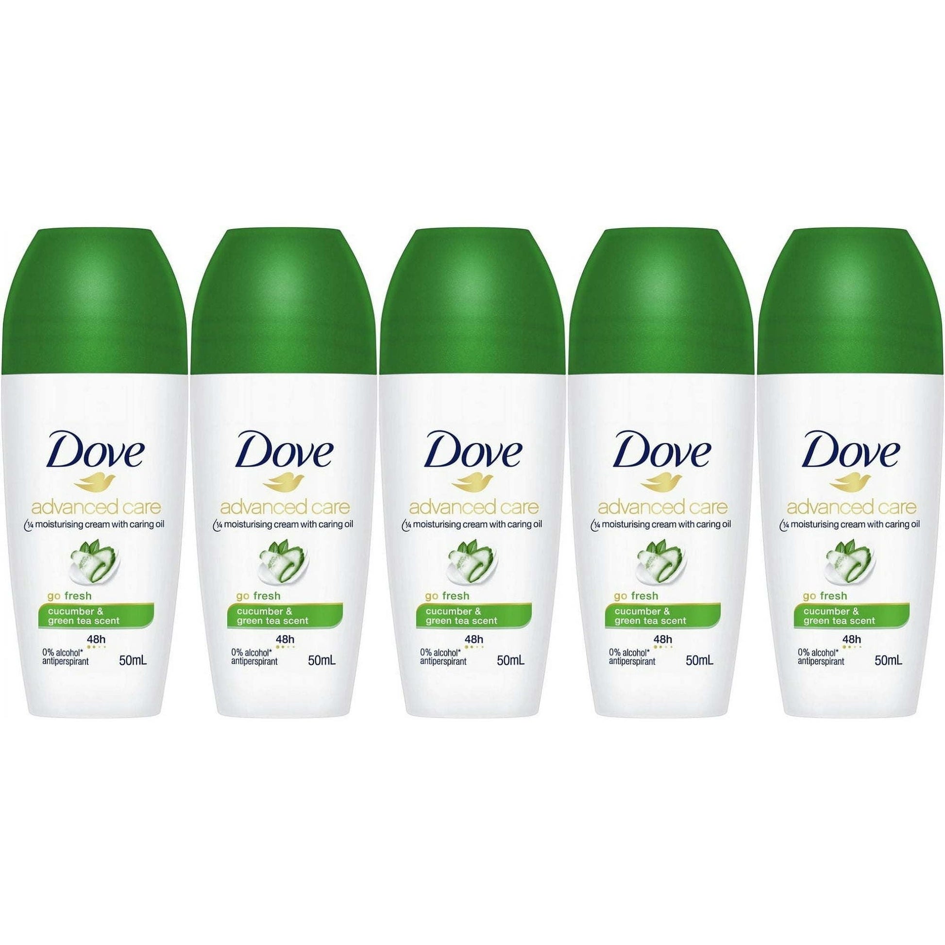 Dove Go Fresh Cucumber & Green Tea Scent Antiperspirant Roll-on, 50 Ml / 1.7 Ounce (Pack of 5) EasyOptionXY LLC