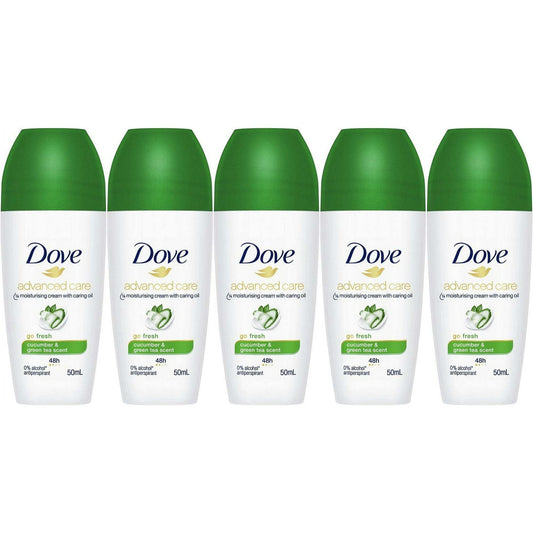 Dove Go Fresh Cucumber & Green Tea Scent Antiperspirant Roll-on, 50 Ml / 1.7 Ounce (Pack of 5) EasyOptionXY LLC