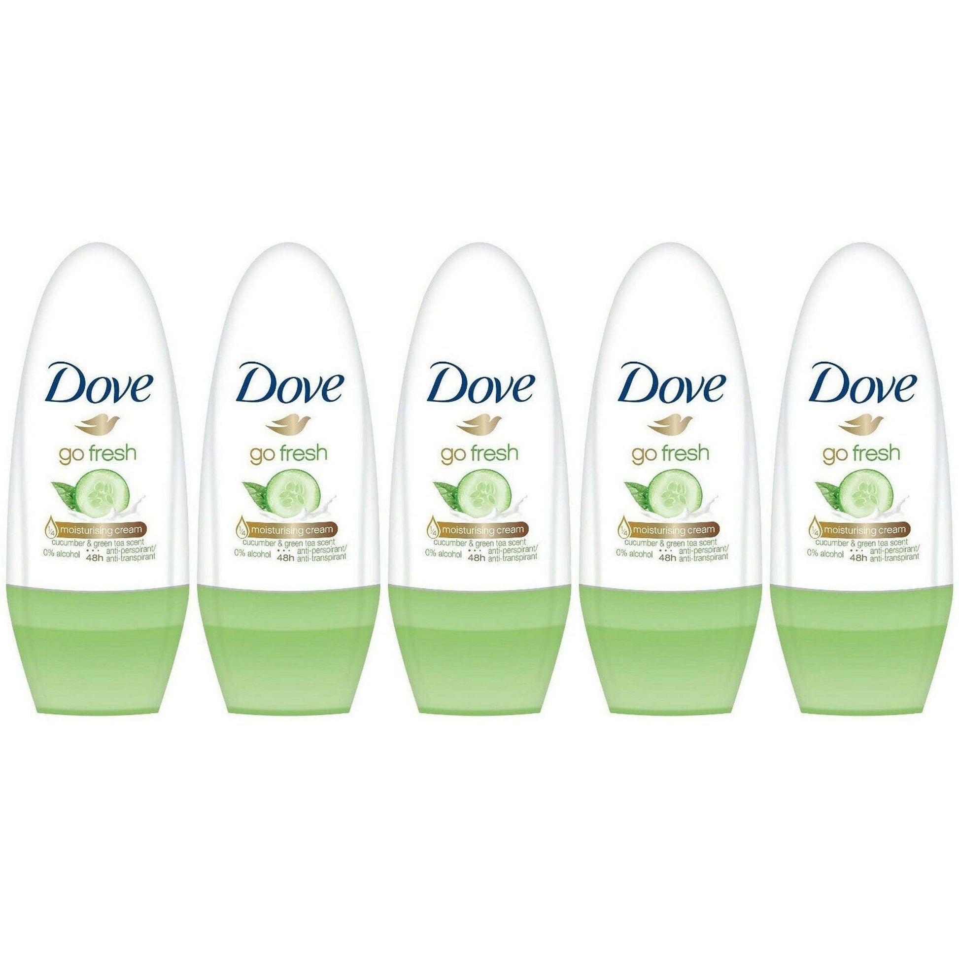 Dove Go Fresh Cucumber & Green Tea Scent Antiperspirant Roll-on, 50 Ml / 1.7 Ounce (Pack of 5) EasyOptionXY LLC