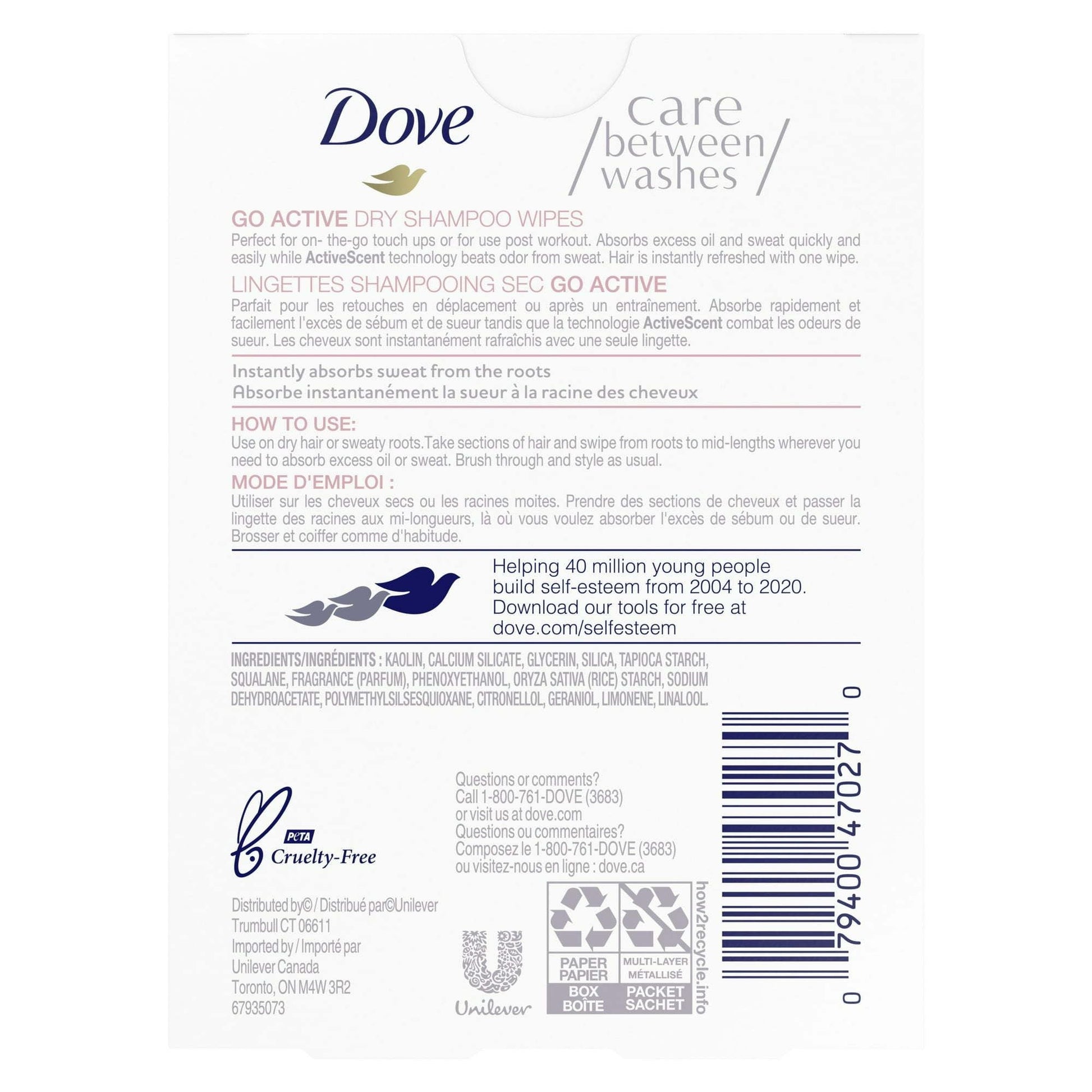 Dove Care Between Washes Dry Shampoo Sheets Go Active 5 Sheets EasyOptionXY LLC