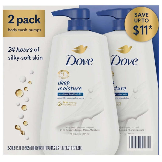 Dove Deep Moisture Renewing Body Wash 30.6 Fluid Ounce (Pack of 2) EasyOptionXY LLC