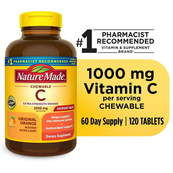 Nature Made Extra Strength Dosage Chewable Vitamin C 1000 mg per Tablets; 120 Count EasyOptionXY LLC