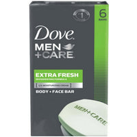 Dove Men+Care Body & Face Bars, Extra Fresh, 4.25 oz bars, 6 ea (Pack of 2) EasyOptionXY LLC