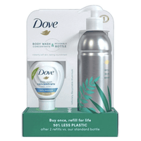 Dove Daily Moisture Body Wash Refill Concentrate & Reusable Aluminum Bottle - 4 fl oz/Makes 16 fl oz EasyOptionXY LLC
