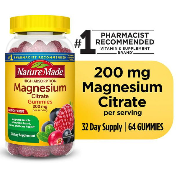 Nature Made High Absorption Magnesium Citrate 200 mg Gummies; 64 Count EasyOptionXY LLC