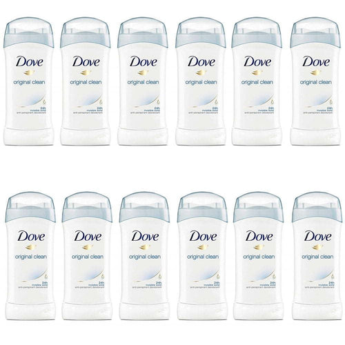 Pack of (12) Dove Anti-Perspirant Deodorant, Invisible Solid, Original Clean, 2.6 oz EasyOptionXY LLC