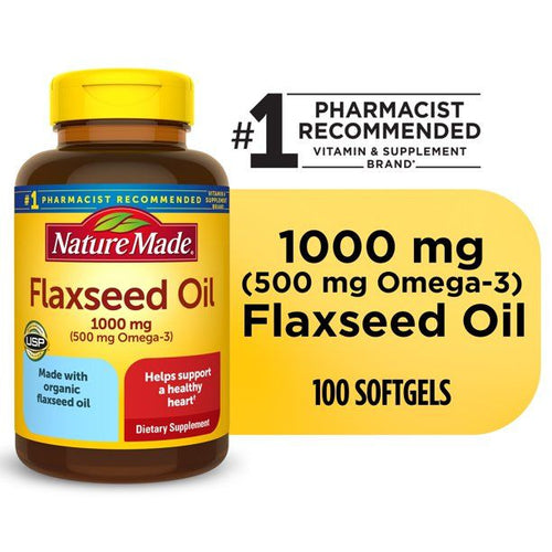 Nature Made Flaxseed Oil 1000 mg Softgels; Dietary Supplement; 100 Count EasyOptionXY LLC