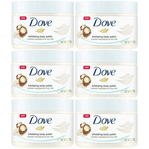 Dove Exfoliating Body Polish Crushed Macadamia & Rice Milk, 10.5 Ounce (Pack of 6) EasyOptionXY LLC