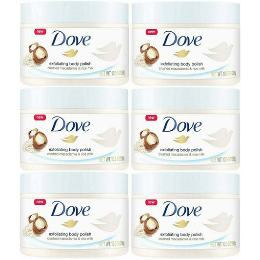 Dove Exfoliating Body Polish Crushed Macadamia & Rice Milk, 10.5 Ounce (Pack of 6) EasyOptionXY LLC