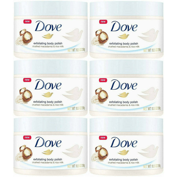 Dove Exfoliating Body Polish Crushed Macadamia & Rice Milk, 10.5 Ounce (Pack of 6) EasyOptionXY LLC