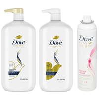 Dove Ultra Care Repairing Daily Shampoo Conditioner Extra Strong Hold Hairspray Set All Hair, 3 Piece EasyOptionXY LLC