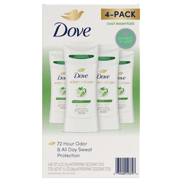 Dove Advanced Care Cool Essentials Deodorant 2.6 Ounce (Pack of 4) EasyOptionXY LLC