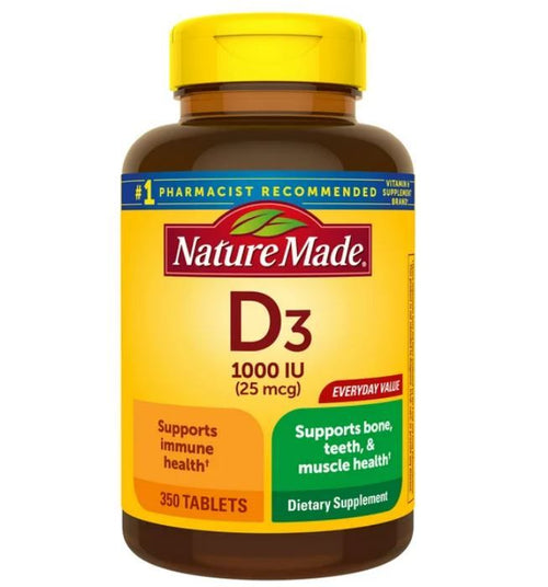 Nature Made Vitamin D3 1000 IU (25 mcg) Tablets, Dietary Supplement for Bone and Immune Health Support, 350 Count EasyOptionXY LLC
