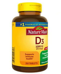 Nature Made Vitamin D3 1000 IU (25 mcg) Tablets, Dietary Supplement for Bone and Immune Health Support, 350 Count EasyOptionXY LLC