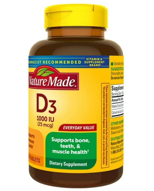 Nature Made Vitamin D3 1000 IU (25 mcg) Tablets, Dietary Supplement for Bone and Immune Health Support, 350 Count EasyOptionXY LLC