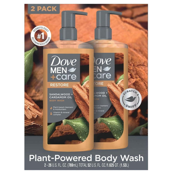 Dove Men+Care Body Wash Sandalwood 26 Fluid Ounce (Pack of 2) EasyOptionXY LLC