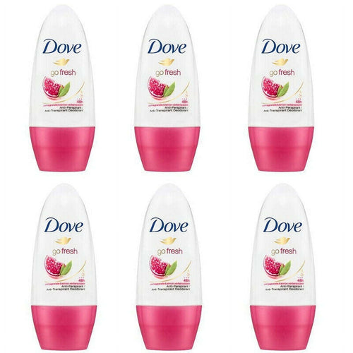 6 Pack Dove Go Fresh Pomegranate Roll On 48 HR Anti perspirant Deodorant 50ML EasyOptionXY LLC