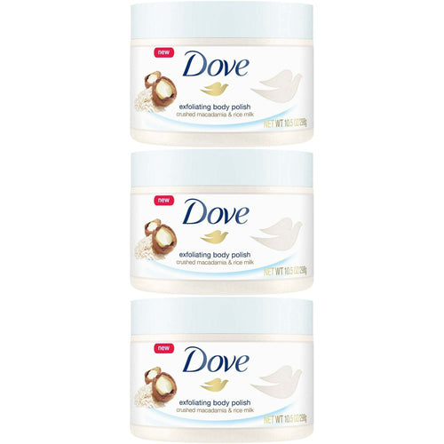 Dove Exfoliating Body Polish Crushed Macadamia & Rice Milk, 10.5 Ounce (Pack of 3) EasyOptionXY LLC