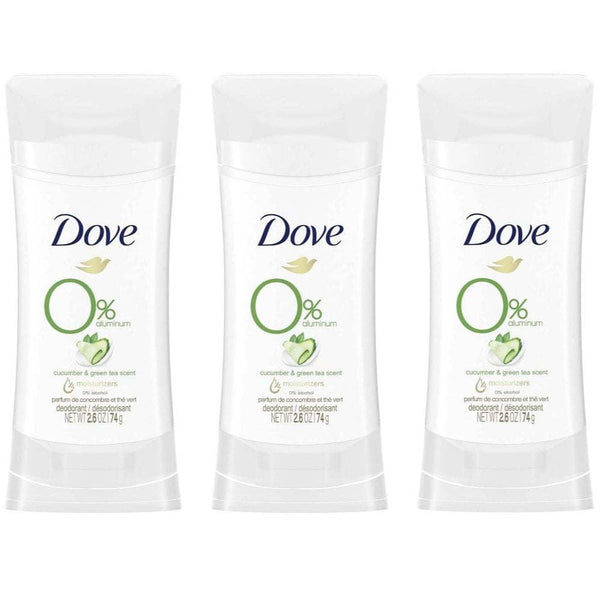 D ove 0% Aluminum Deodorant, Cucumber & Green Tea, 2.6 Ounce (Pack of 3) EasyOptionXY LLC