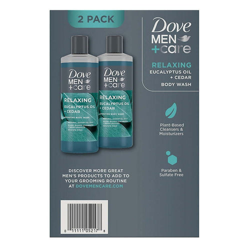 Dove Men+Care Relaxing Body Wash Eucalyptus and Cedar Oil, 2 pk./18 oz EasyOptionXY LLC