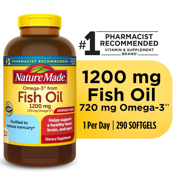 Nature Made Omega 3 Fish Oil 1200mg One Per Day Softgels; 290 Count EasyOptionXY LLC