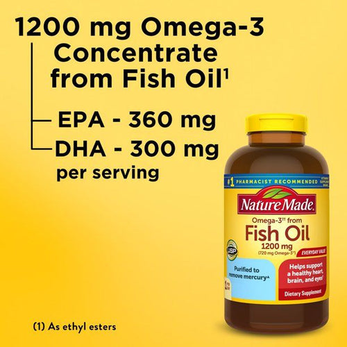 Nature Made Omega 3 Fish Oil 1200mg One Per Day Softgels; 290 Count EasyOptionXY LLC