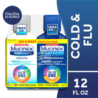 Mucinex Fast-Max Cold & Flu & Nightshift Severe Cold & Flu Medicine, OTC Cough Relief, 2x6 fl oz EasyOptionXY LLC