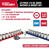 Hyper Tough 22-Piece 1/2-inch Drive Ratchet and Socket SAE and Metric Set EasyOptionXY LLC