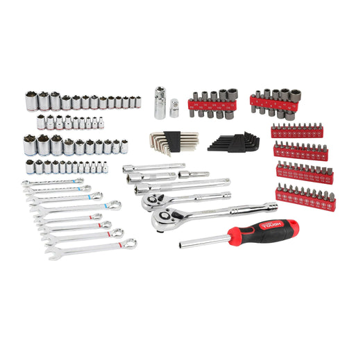 Hyper Tough 144-Piece 1/4, 3/8 and 1/2-inch Drive Mechanics Tool Set, Chrome Finish, New EasyOptionXY LLC