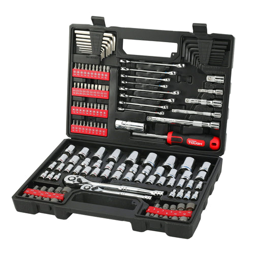 Hyper Tough 144-Piece 1/4, 3/8 and 1/2-inch Drive Mechanics Tool Set, Chrome Finish, New EasyOptionXY LLC