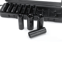 Hyper Tough 11-Piece 1/2" Drive Deep 6-Point Impact Metric Socket Set EasyOptionXY LLC