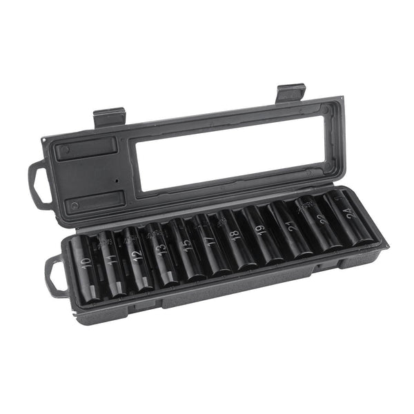 Hyper Tough 11-Piece 1/2" Drive Deep 6-Point Impact Metric Socket Set EasyOptionXY LLC