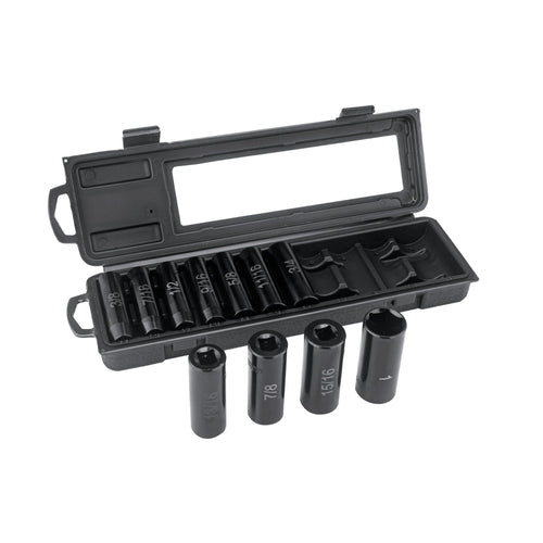 Hyper Tough 11-Piece 1/2" Drive 6-Point Deep Impact SAE Socket Set EasyOptionXY LLC