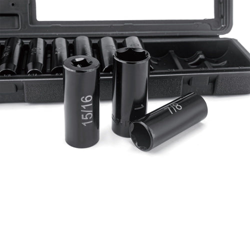 Hyper Tough 11-Piece 1/2" Drive 6-Point Deep Impact SAE Socket Set EasyOptionXY LLC