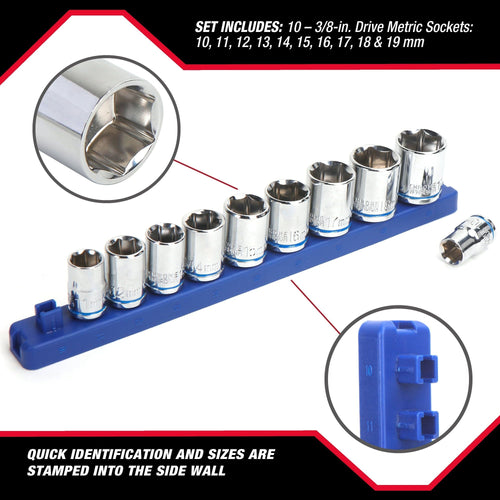 Hyper Tough 12-Piece 3/8-inch Drive Socket Set mm, Model 42883 EasyOptionXY LLC