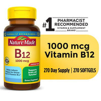 Nature Made Vitamin B12 1000 mcg Softgels; Dietary Supplement; 270 Count EasyOptionXY LLC
