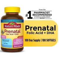 Nature Made Prenatal with Folic Acid + DHA Softgels; Prenatal Vitamin; 100 Count EasyOptionXY LLC