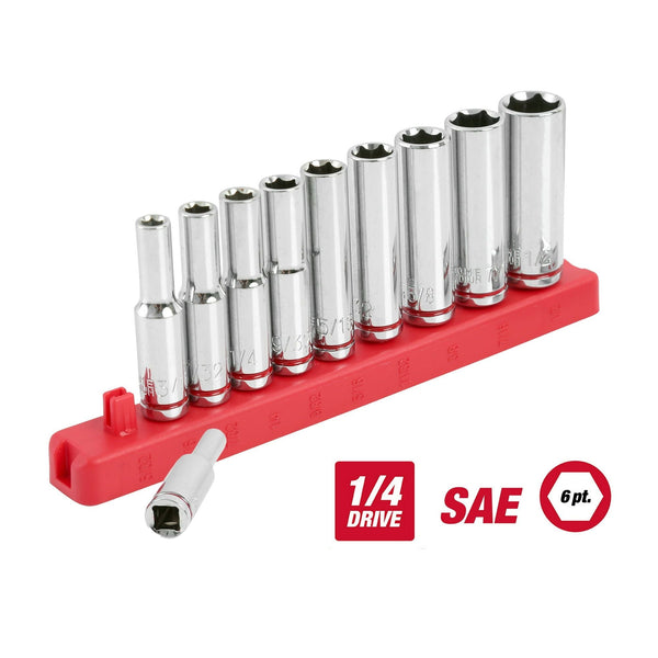 Hyper Tough 1/4-In Drive Deep Standard SAE Sockets, 11-Piece EasyOptionXY LLC