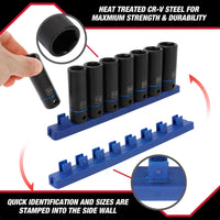 Hyper Tough 9-Piece, 1/2-inch mm, Deep Drive Impact Socket Set for Automotive and DIY projects, 41046 EasyOptionXY LLC