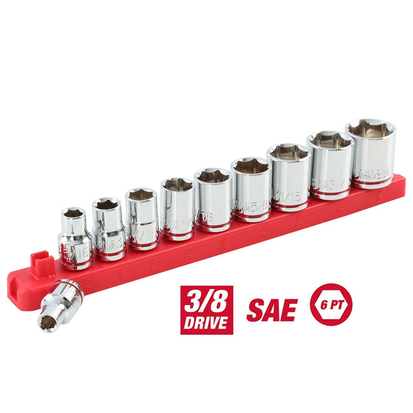 Hyper Tough 3/8-in Drive Standard SAE Sockets, 11-Piece EasyOptionXY LLC