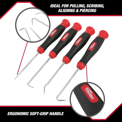 Hyper Tough 4-Piece Set. Curved Hook, Complex Hook, 90 Degree Hook, 9909V EasyOptionXY LLC