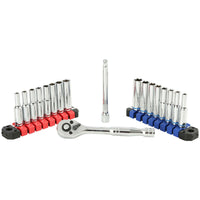 Hyper Tough 20-Piece 1/4-inch Drive Ratchet and Deep Socket Set, SAE and Metric Sockets EasyOptionXY LLC