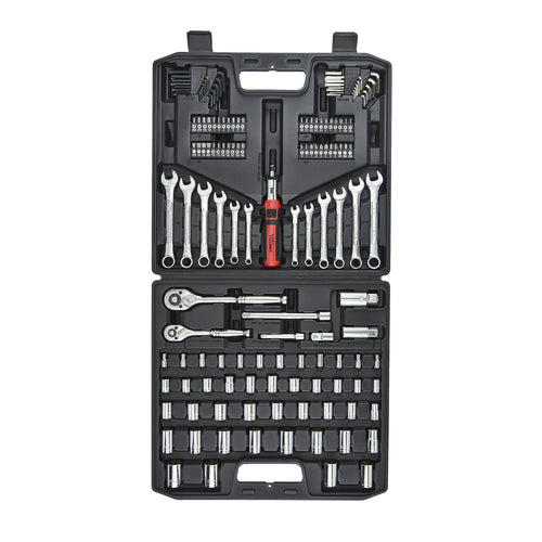 Hyper Tough 137 PC Tool Set including Metric & SAE Sizes of Hex Keys, Wrenches, Ratchet Bit Driver, Ratchet Extension Bar, Sockets and more UJ5407TA EasyOptionXY LLC