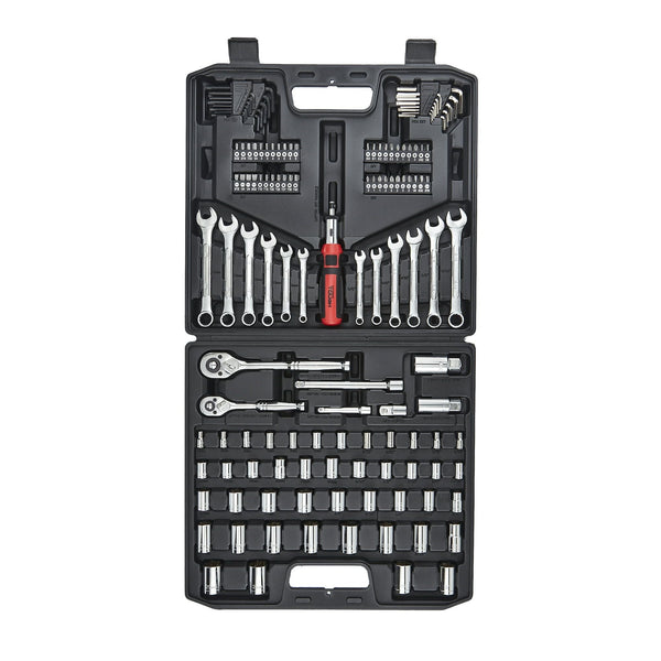 Hyper Tough 137 PC Tool Set including Metric & SAE Sizes of Hex Keys, Wrenches, Ratchet Bit Driver, Ratchet Extension Bar, Sockets and more UJ5407TA EasyOptionXY LLC